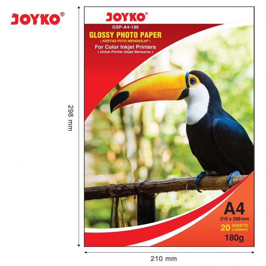 Jual Joyko Glossy Photo Paper A4 180 Gsm Kertas Foto GSP-A4-180 Abq ...