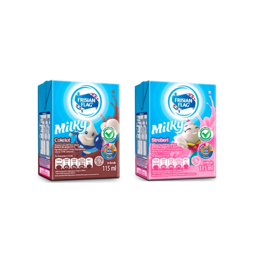 Jual Frisian Flag Susu UHT Milky Strawberry 115 mL + Frisian Flag Susu