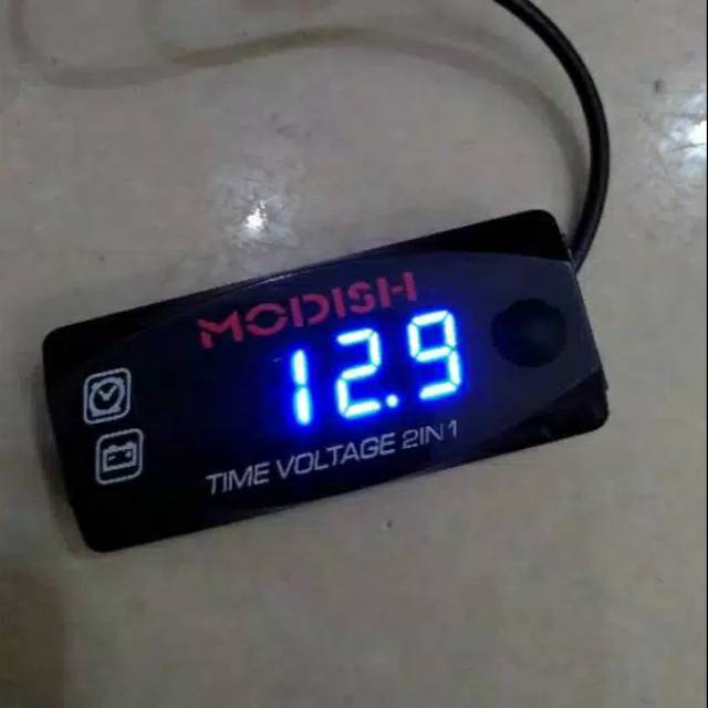 Jual VOLT METER WATER PROOF 2 IN 1 2 FUNGSI PENGUKUR AKI MOTOR DAN JAM DIGITAL Shopee Indonesia