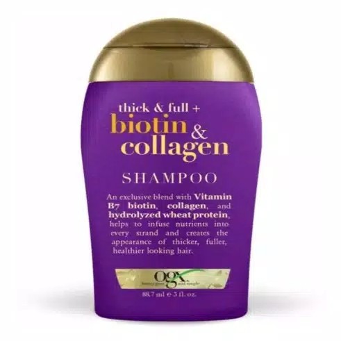 OGX Thick & Full Biotin & Collagen Shampoo – Volumenshampoo Für Feines Haar, 2x 88,7 Ml, Mit Biotin & Weizenprotein