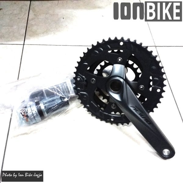 Guarnitura Shimano Alivio FC-M4050 MTB 3x9 Velocità - 40-30-22 Denti, HollowTech II