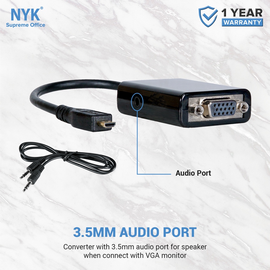 NYK Kabel Converter Micro HDMI TO VGA+Audio COD (4)