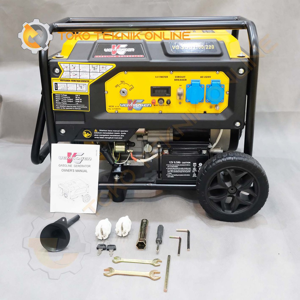 Jual GASOLINE GENERATOR / GENSET 3100 WATT - 1 PHASE - OPEN - VERMOGEN ...
