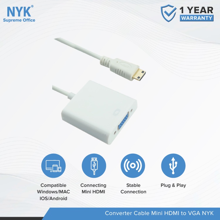 NYK Converter Cable Mini HDMI TO VGA COD (4)