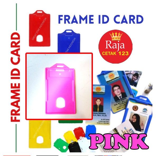 Jual KOTAK ID CARD/FRAME ID CARD WARNA PINK TEMPAT ID CARD HOLDER ...