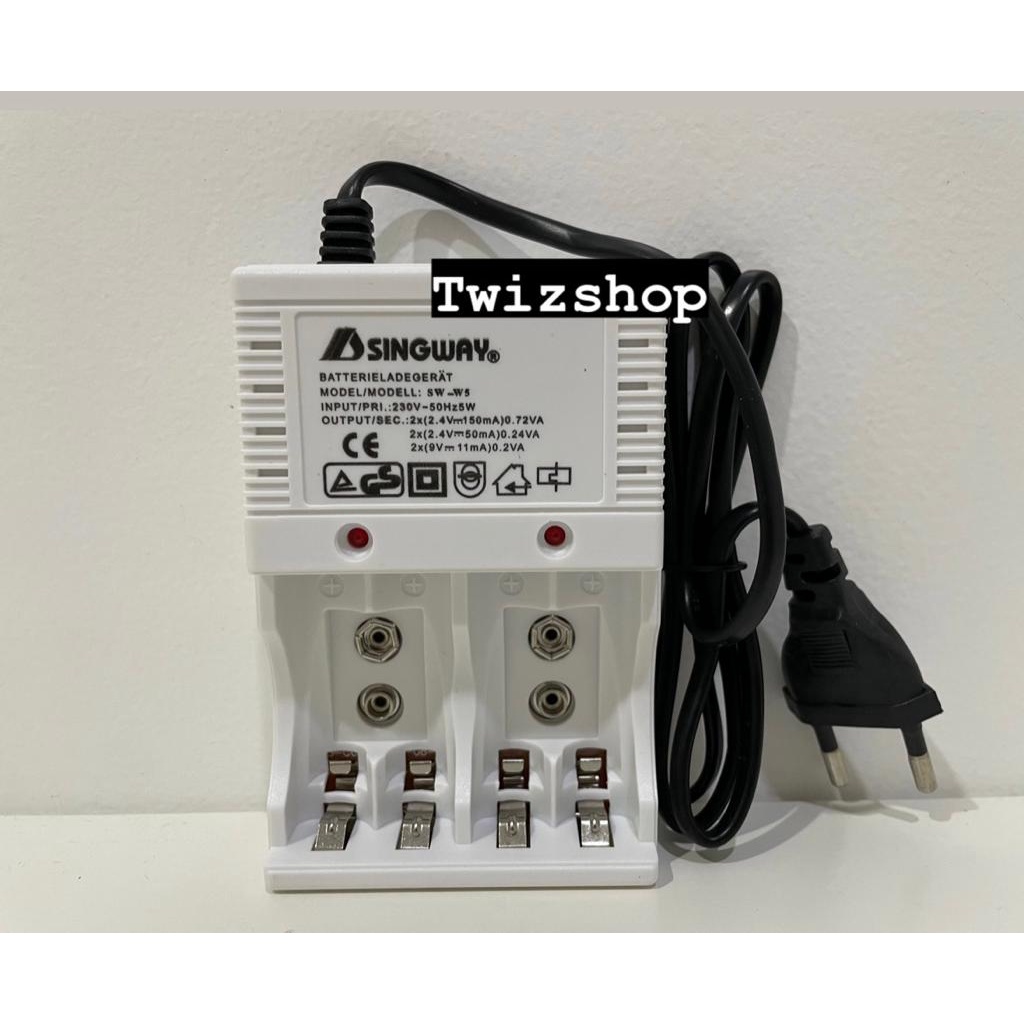 Jual Charger Baterai AA AAA 9V / Alat Cas Batre A2 A3 Kotak 9V 4 Slot ...