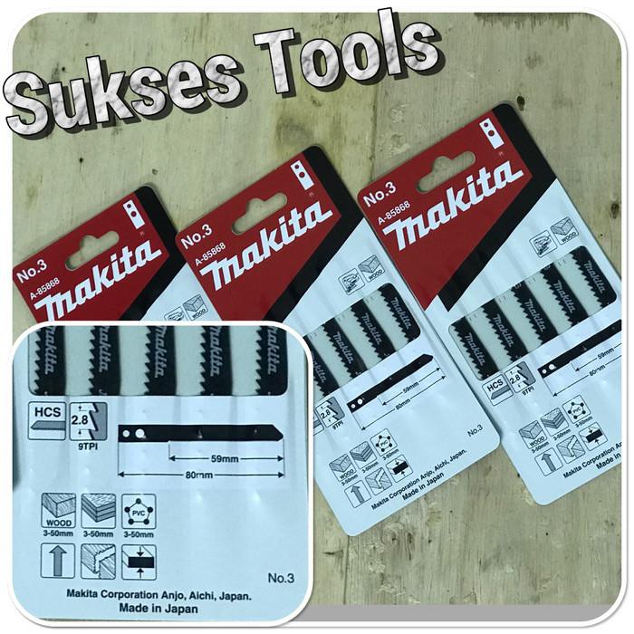 Jual Mata Jig Saw Makita Jigsaw Blade No. 3 Potong Triplek Kayu Pipa