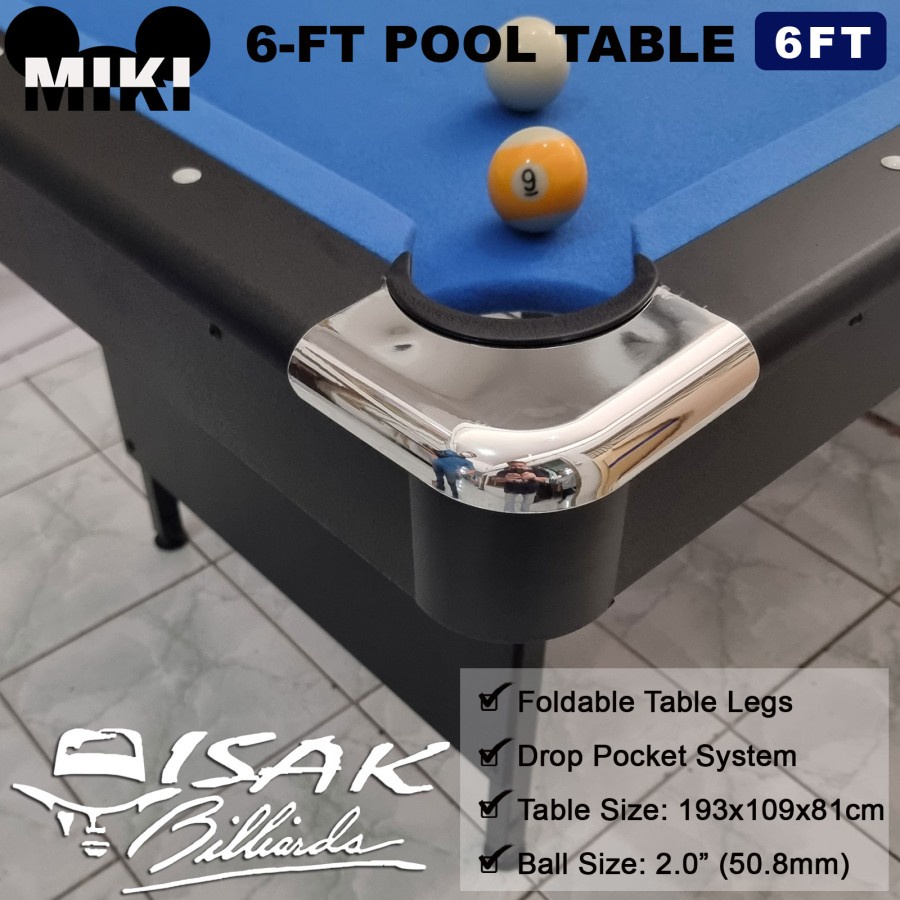 Jual MIKI 6-ft Pool Table Meja Billiard Kecil MDF Kaki Lipat Foldable ...