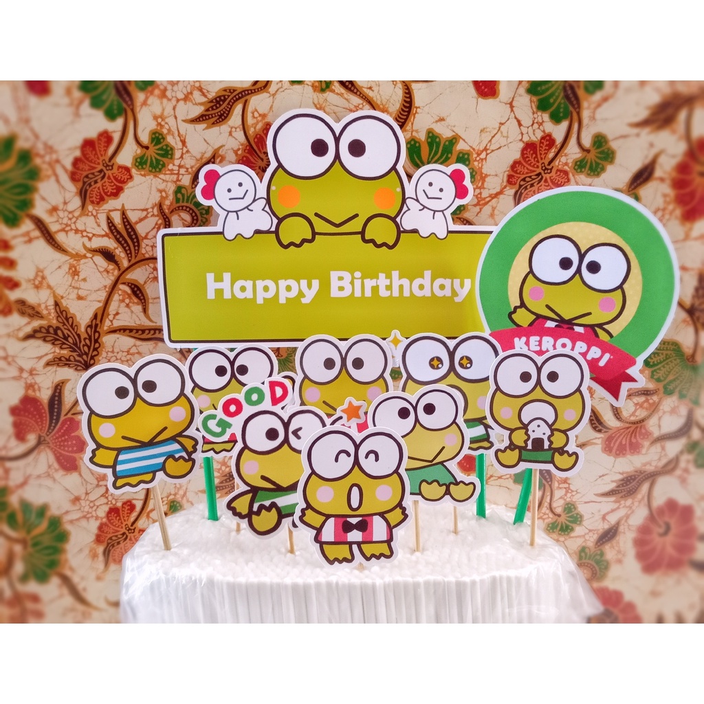 Jual Hiasan / Topper Kue Ulang Tahun Anak Karakter Keropi / Kerroppi