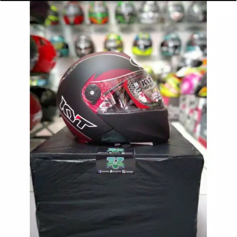 Jual HELM KYT X ROCKET RETRO RED MAROON BLACK DOFF Shopee Indonesia