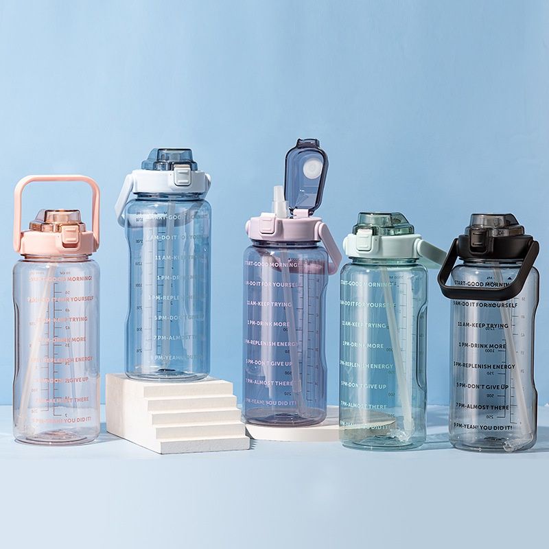 Jual Botol minum 2000ml 2L 2 liter motivational waterbottle Botol Time ...