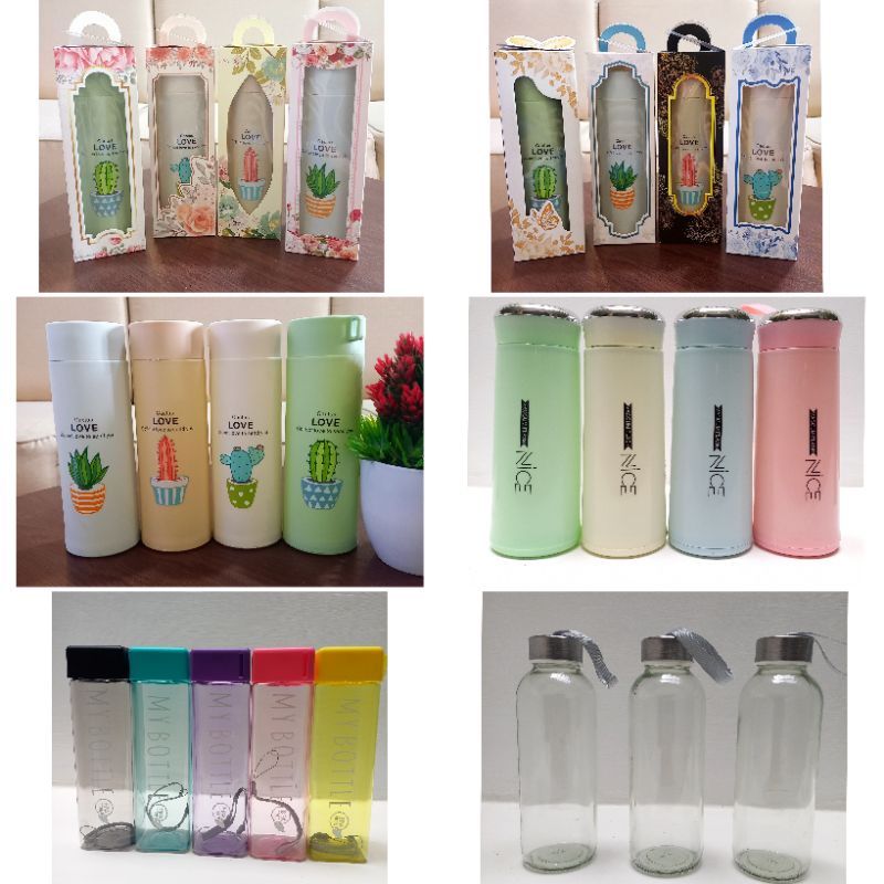 Jual Promo Paket Souvenir Tumbler Box Exclussive Botol Kaktus Kaca