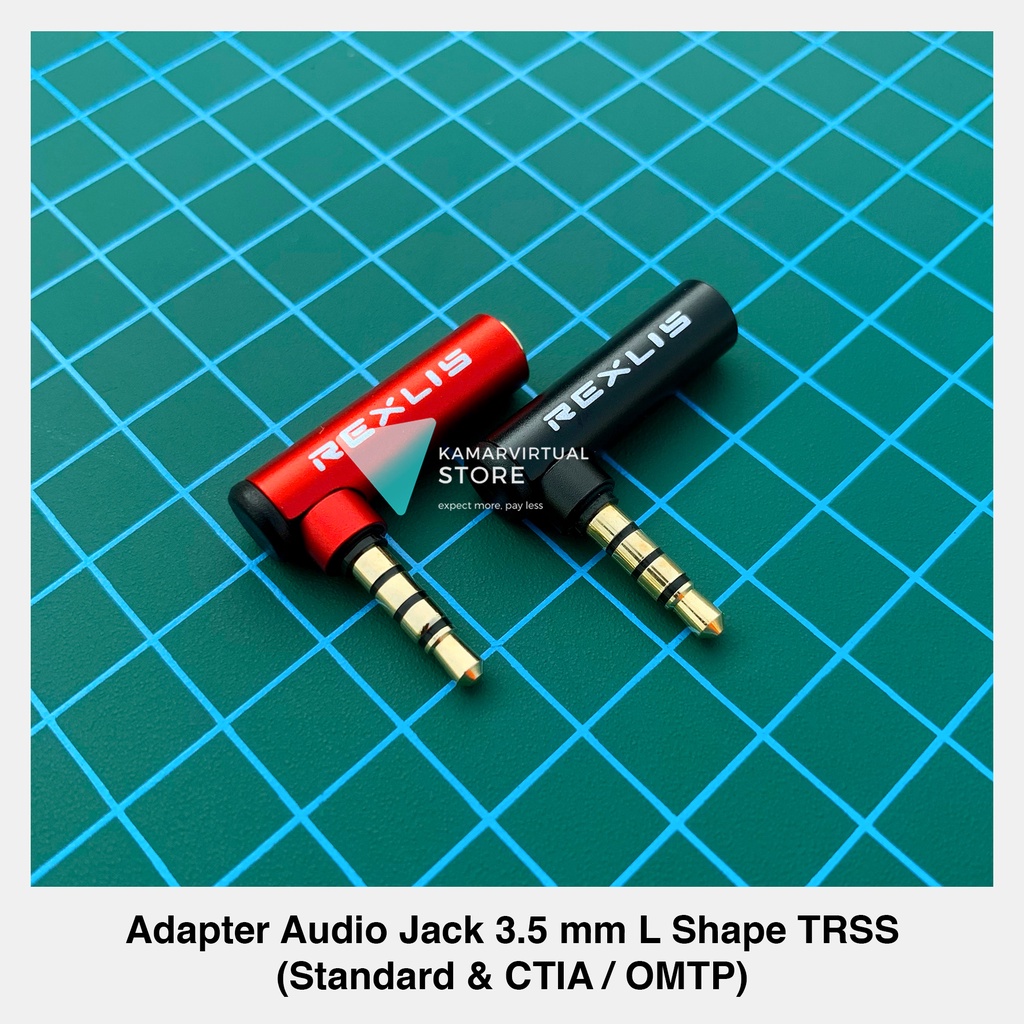 Jual Adapter Converter Jack Audio 3.5 L Angle CTIA OMTP TRSS Rexlis
