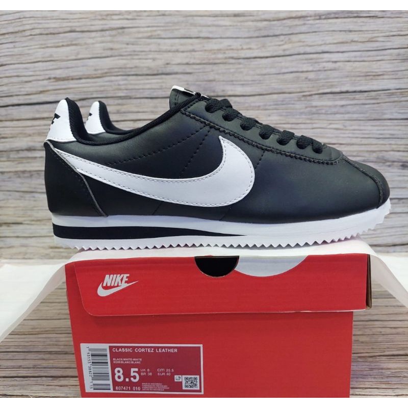 nike cortez classic leather black