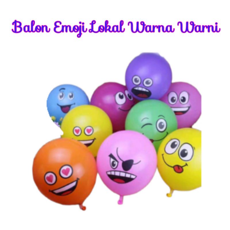 Jual Balon Emoji Warna Warni 10pcs Shopee Indonesia