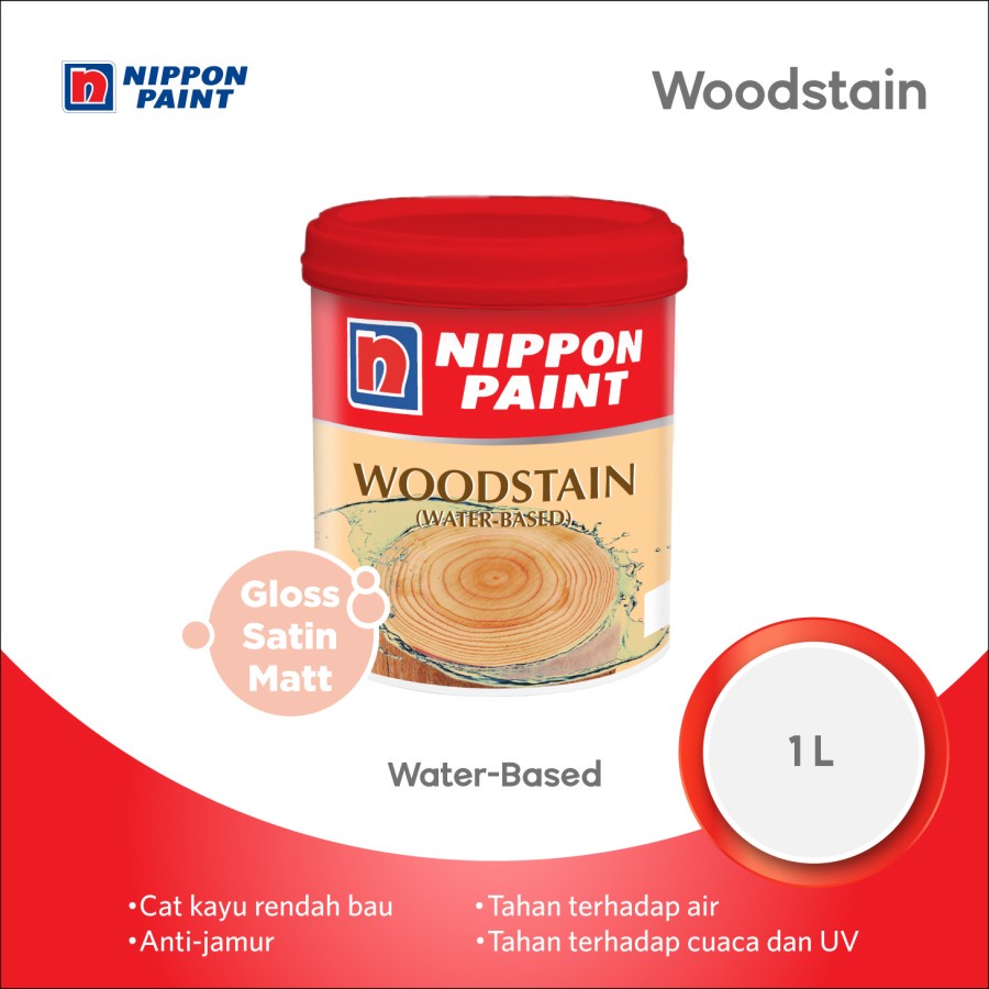Jual Nippon Paint Wood Stain Water Based 1Kg/WOODSTAIN 1L CAT PEWARNA