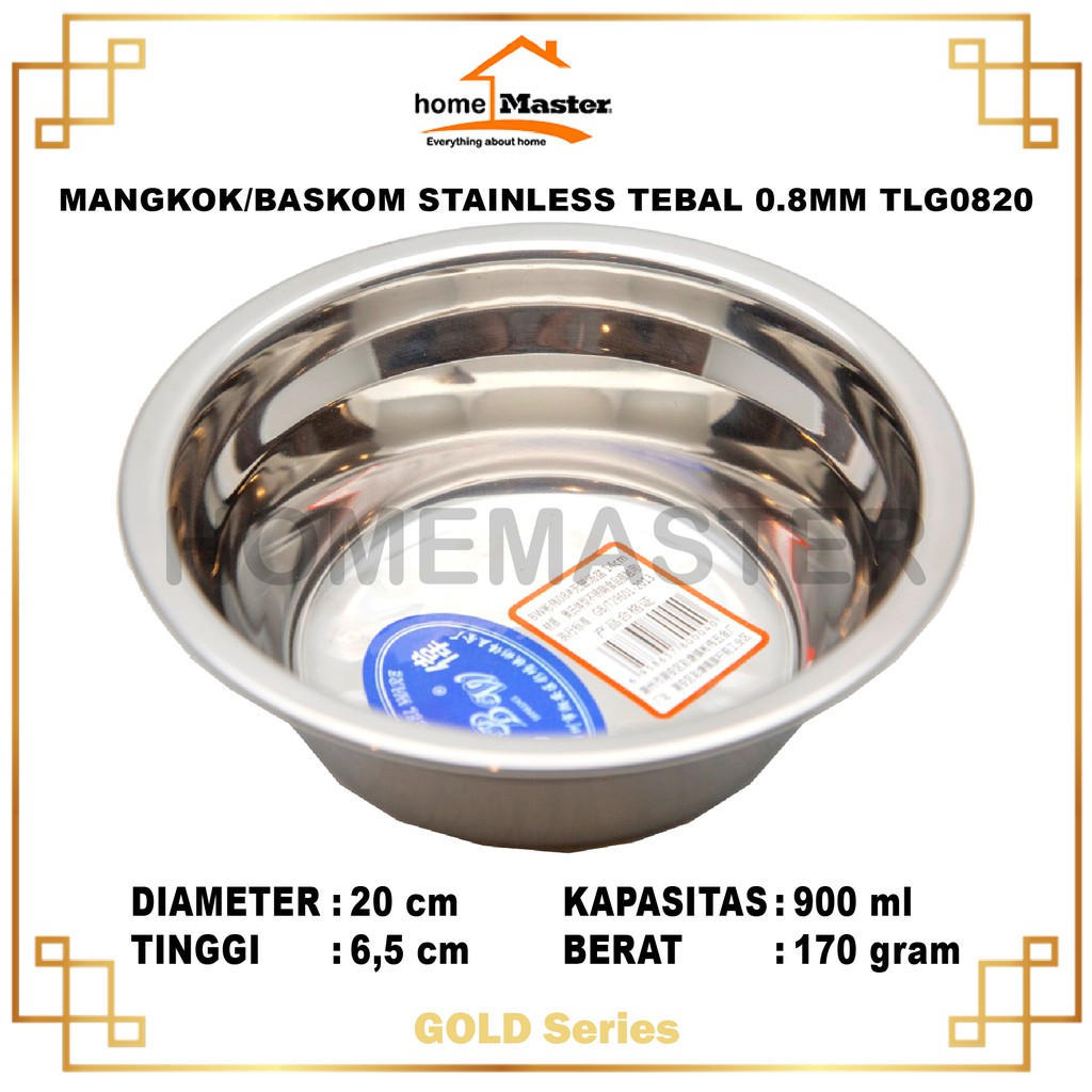 Jual HomeMaster Mangkok/Baskom/Kobokan/Wadah/Basin/Bowl Stainless/Besi ...
