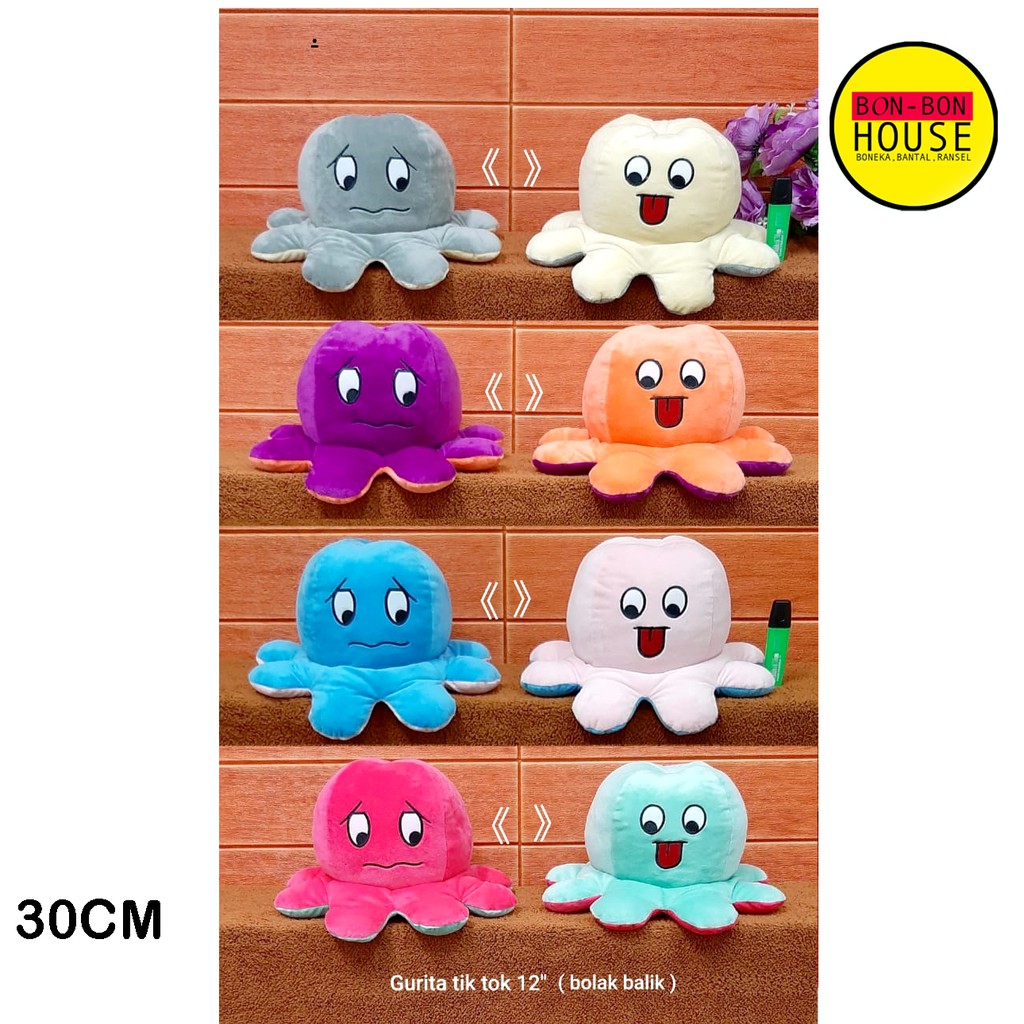 Jual Boneka Gurita Tik Tok Bolak-Balik 30CM Ekspresi Wajah Cute ...
