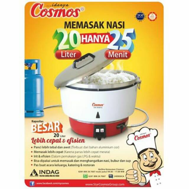 Jual Cosmos Gas Rice Cooker CRJ3020 Garansi Resmi Kap Besar Shopee