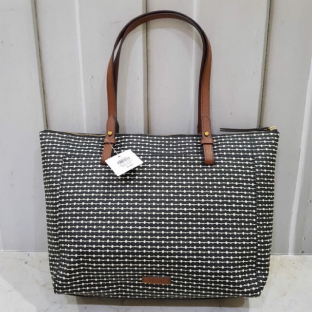 Jual FOSSIL RACHEL TOTE BAG BLACK STRIPE Shopee Indonesia