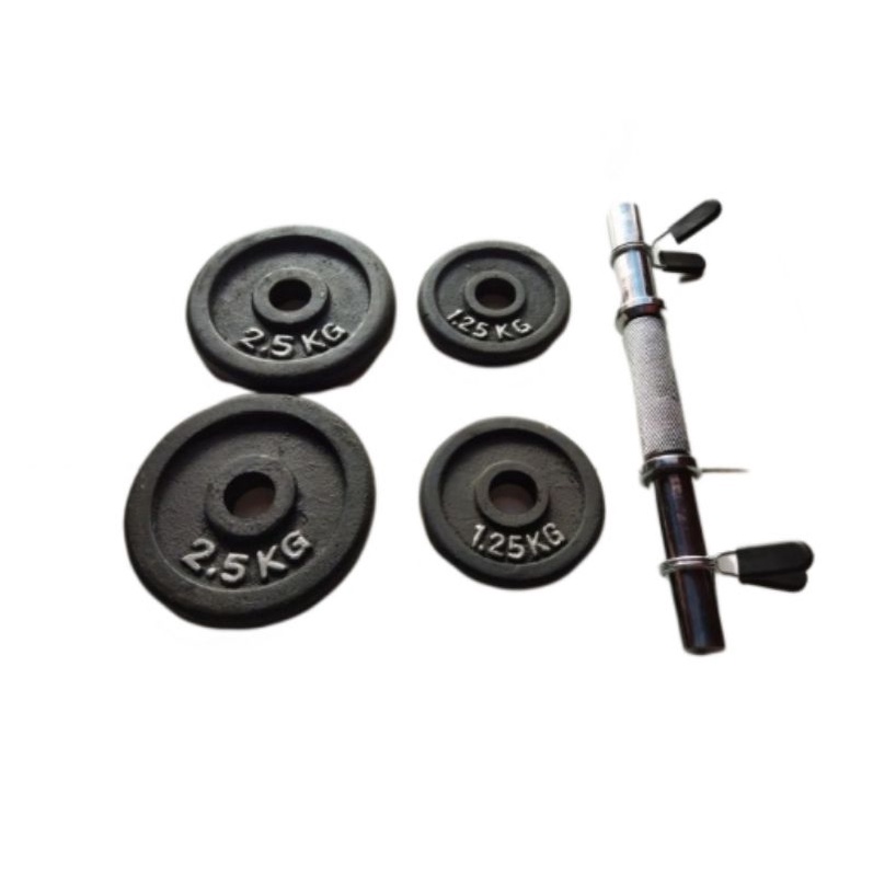 Jual Barbel atau dempel 10 kg besi 1 set | Shopee Indonesia
