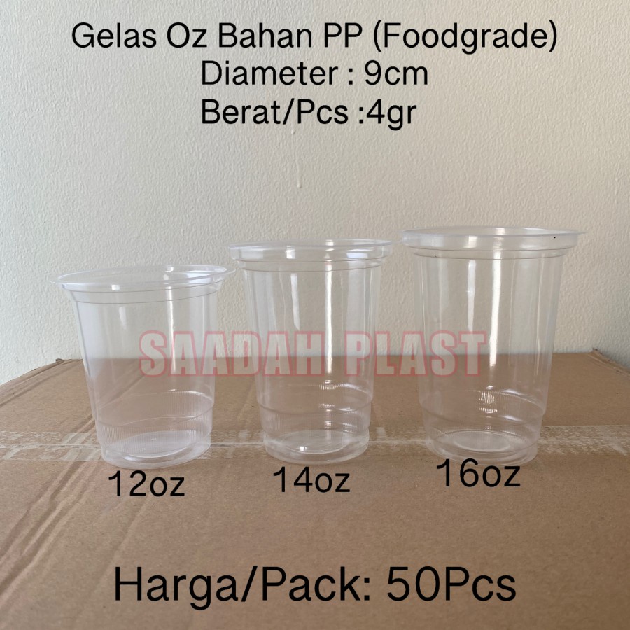 Jual Isi 50 Gelas Oz Plastik 12oz 14oz 16oz Cup Bening Pp Pop Ice Foodgrade Shopee Indonesia 1815