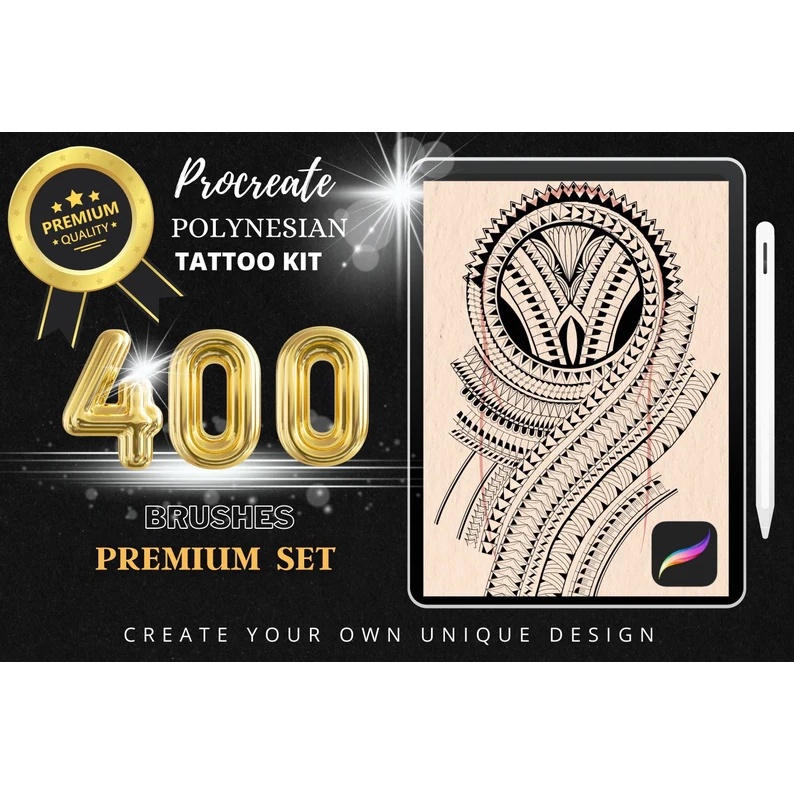 Jual Procreate Brush - Polynesian Tattoo Stamp Procreate | Shopee Indonesia