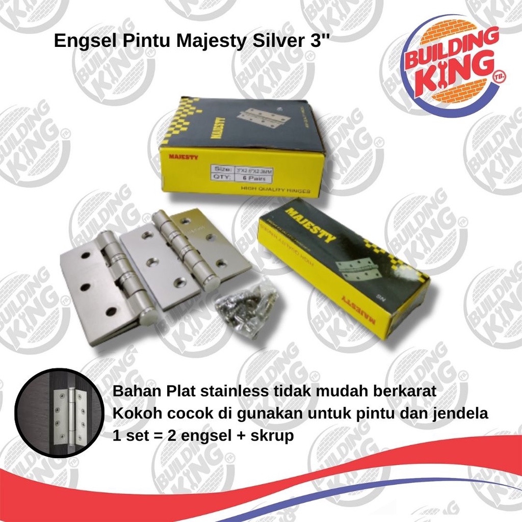 Jual Engsel Pintu Silver Inch Tebal Jendela Stainless Steel Set Pasang Shopee Indonesia