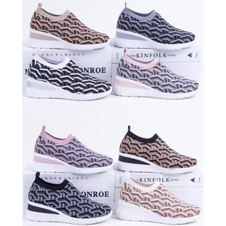 M&M Sepatu Sneakers Wanita Flyknit Korea Empuk