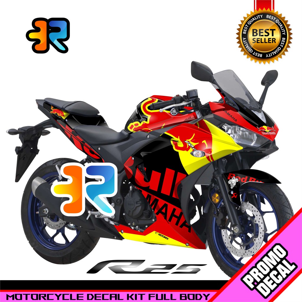 Jual Decal Sticker Motor R25 Desain Red Bull Full Body | Shopee Indonesia
