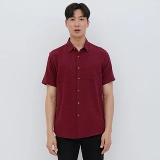 M231 Kemeja Pria Flannel Pendek Maroon 2380