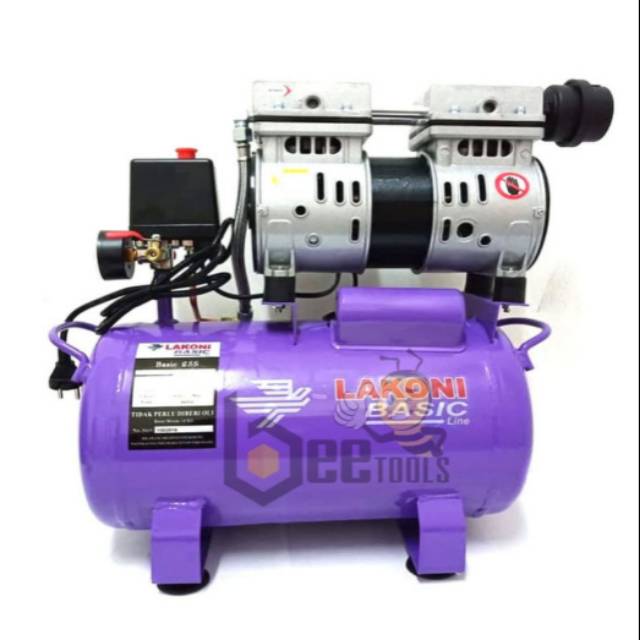 Jual Mesin Kompresor Silent Mini Oilless Lakoni basic 9S 550watt 8bar ...