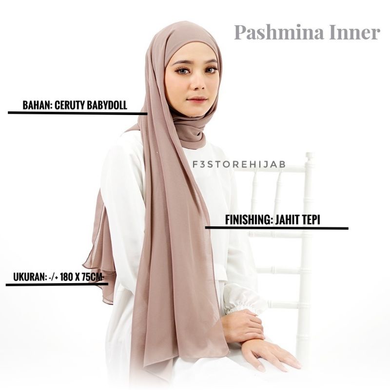 Jual Pashmina Inner Premium | Hijab Pasmina Instan 175 X 75Cm | Shopee ...