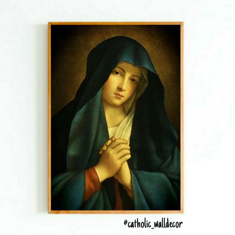 Jual Hiasan dinding gambar Bunda Maria 30x40cm poster rohani Katolik ...