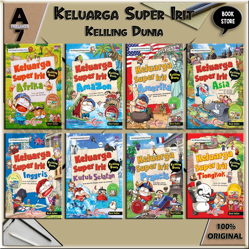 Jual Buku Seri Keluarga Super Irit Keliling Dunia Educomic Komik