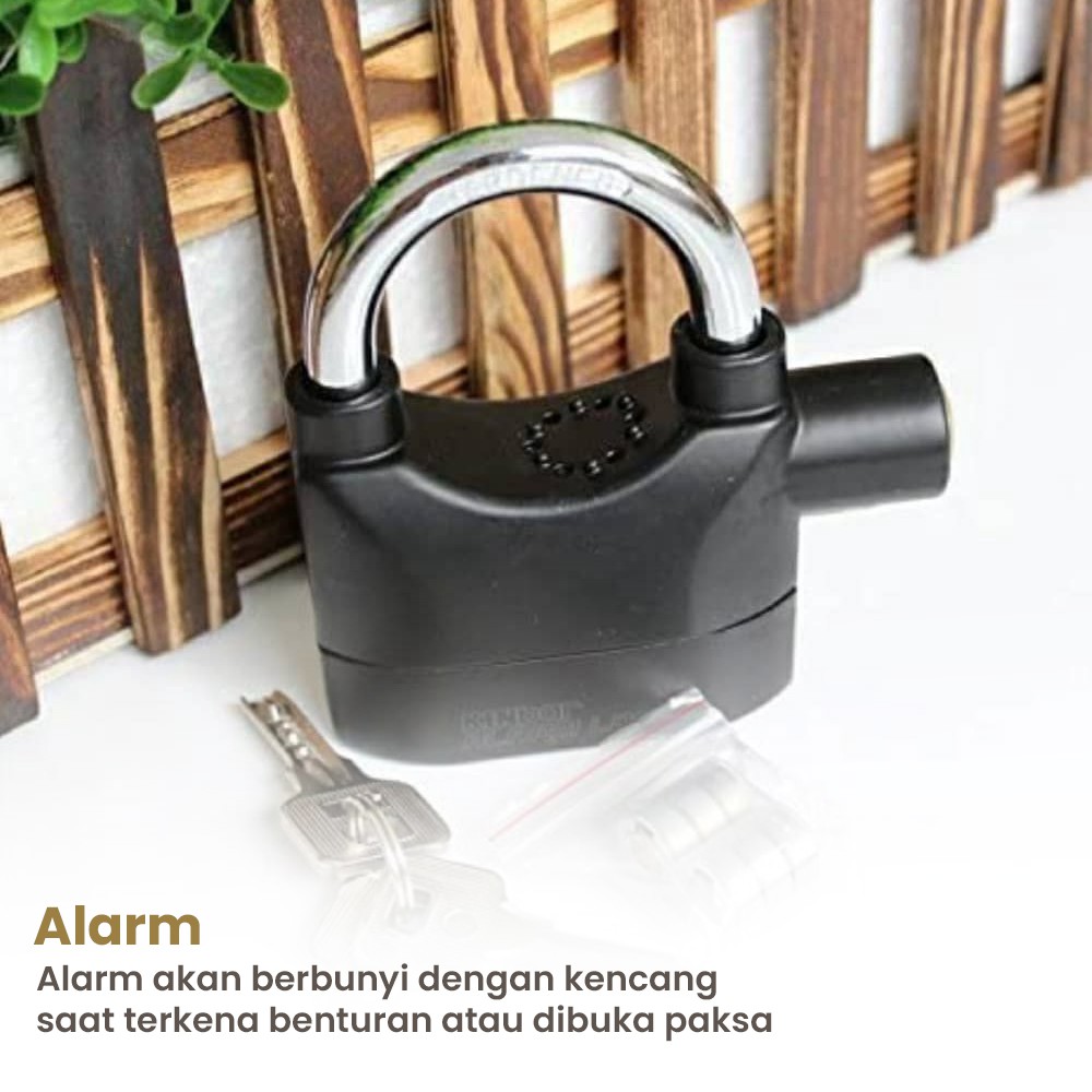 Gembok Alarm Kunci Anti Maling - foto 4