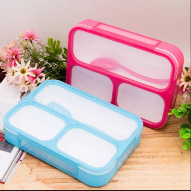 Jual BOX MAKAN ANTI TUMPAH / YOOYEE 3 SEKAT | Shopee Indonesia