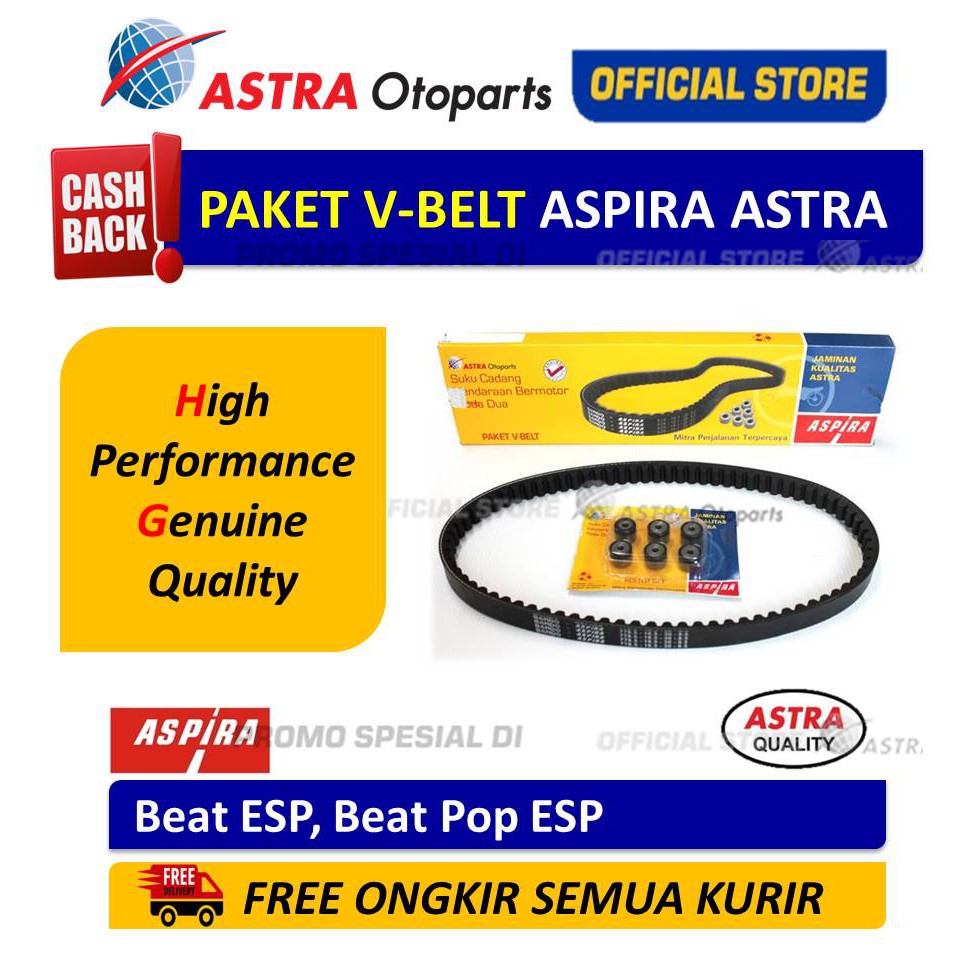 Jual Paket VBelt Aspira ASTRA (VBelt Kit) untuk motor BEAT ESP, BEAT