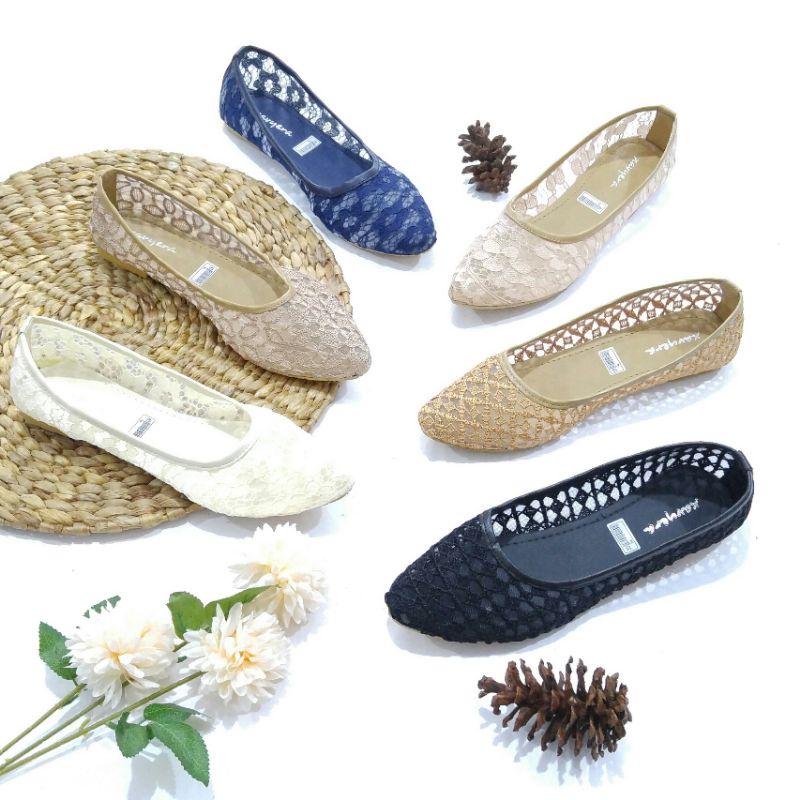 Jual Borneo Sepatu Wanita Flat Flats Flatshoes Brukat B33 Dan B43 B85 ...