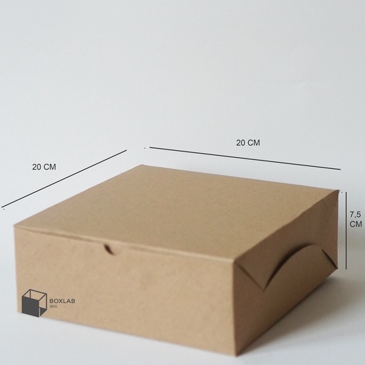 Jual Box Kraft 20x20x7,5 Cm , Kotak Kraft, Box Packaging, Brown Kraft ...