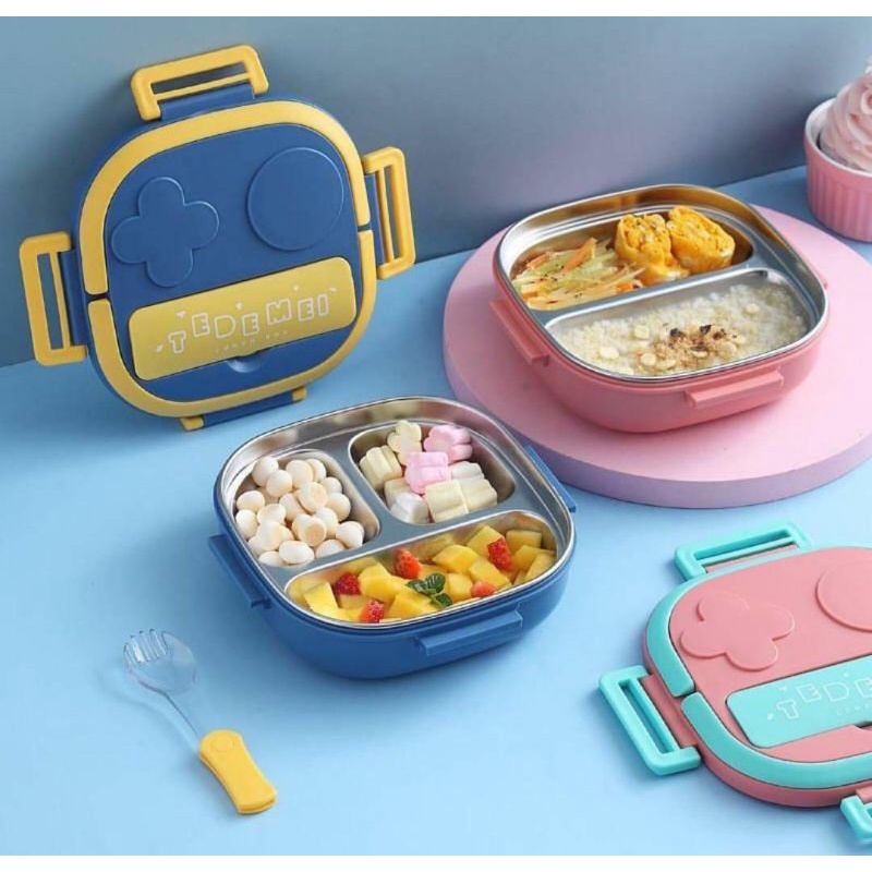 Jual LUNCH BOX TEDEMEI 2-3 SEKAT Kotak Makan Anak Stainless 304 kids