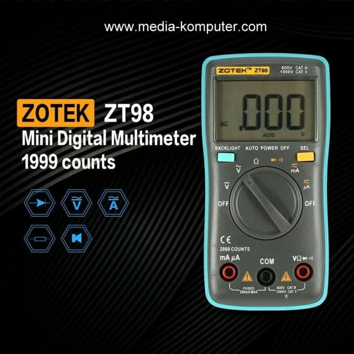 Jual MULTIMETER ZOTEK ZT98 ORYGINAL Shopee Indonesia