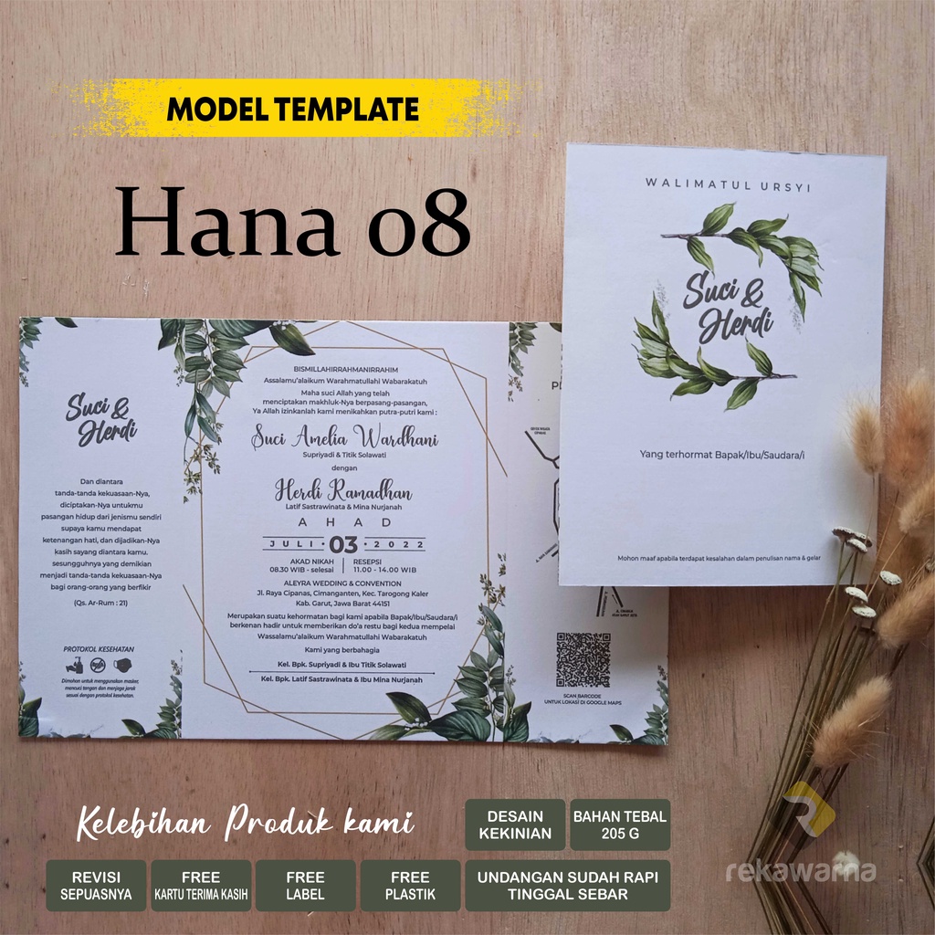 Jual Undangan Hana 08 Undangan Template Undangan Blangko Undangan