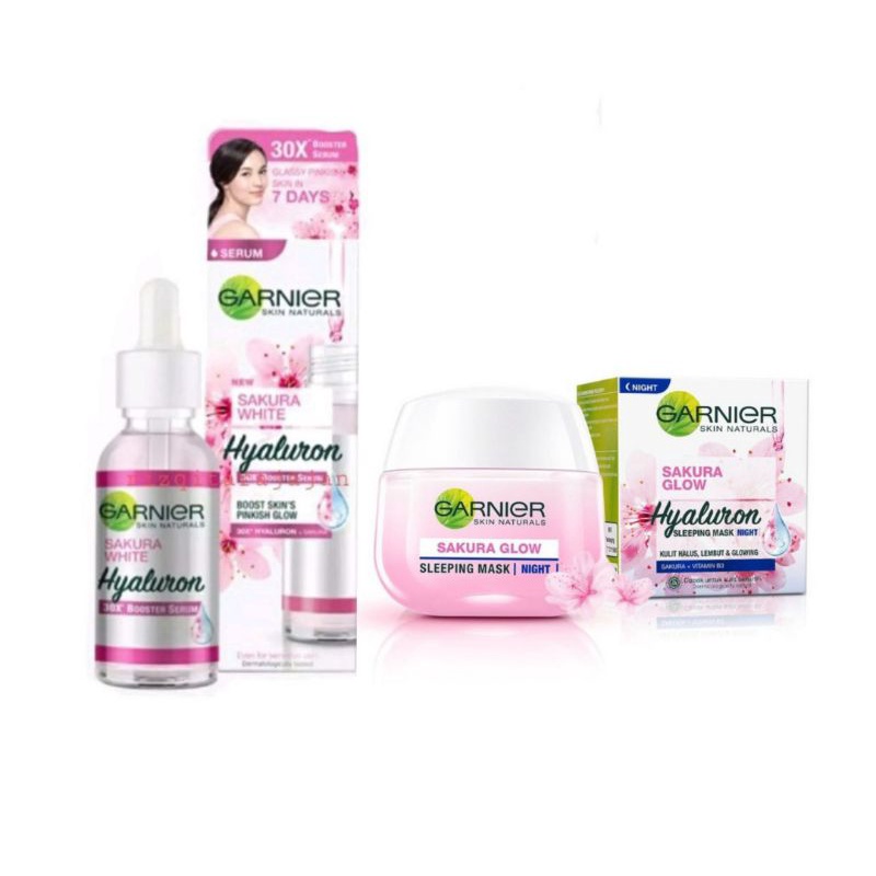 Jual Paket Garnier Sakura Glow Serum Krim Siang Day Cream Krim Malam Night Cream