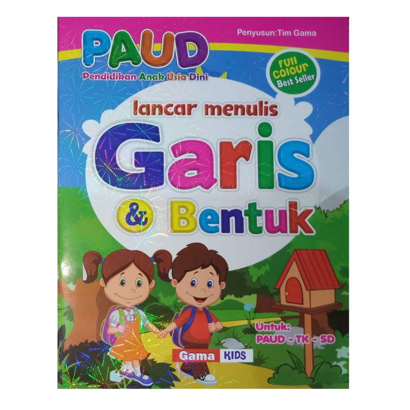 Jual Buku Lancar Menulis Garis Dan Bentuk PAUD Full Color Ukuran Besar ...