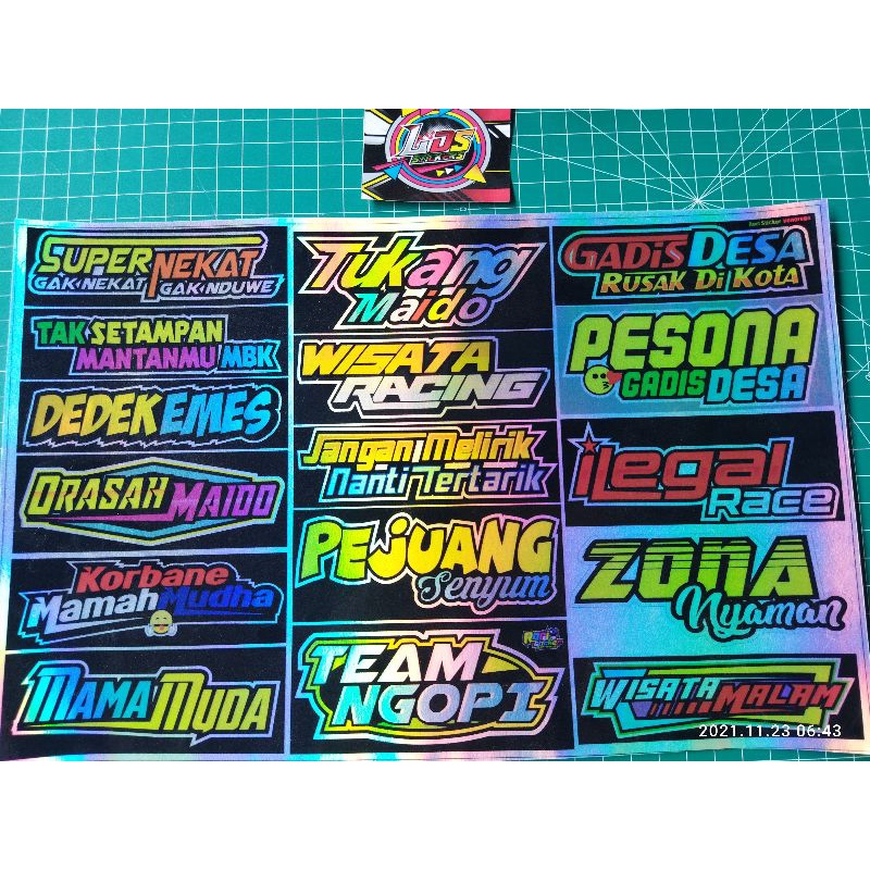 Jual Stiker Pack Kata Kata Racing Hologram Shopee Indonesia