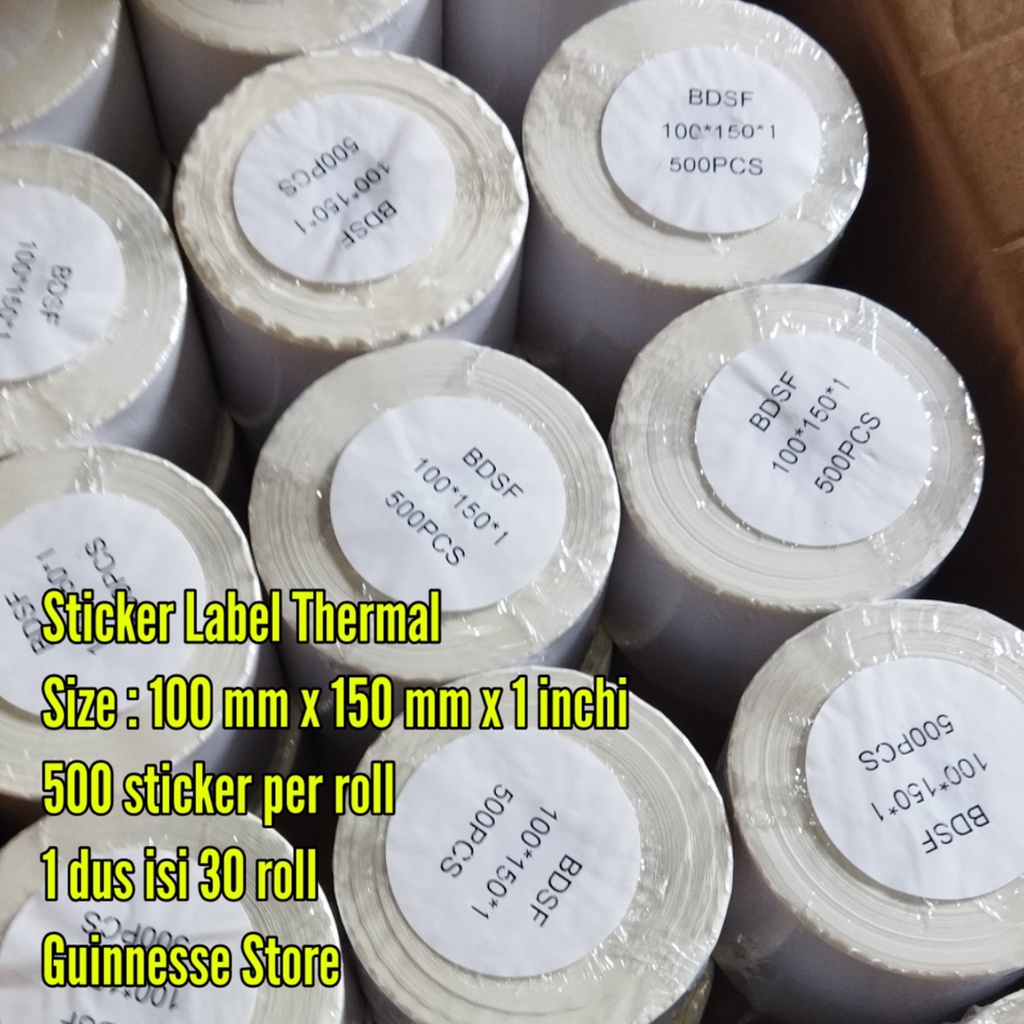 Jual label thermal - sticker thermal - stiker thermal 100 x 150 x 1 isi ...