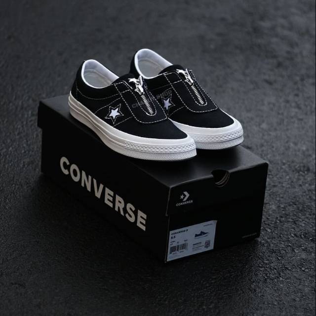 Converse one star hot sale slip on black