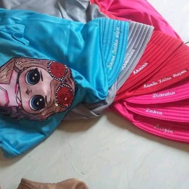 Jual Hijab anak led pake nama hijab lol led requets nama sendiri ...