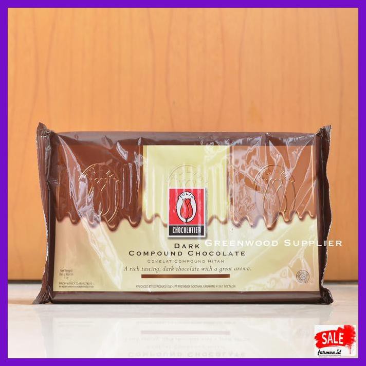 Jual SAKMACOKLAT- TULIP DARK COMPOUND CHOCOLATE - 1KG (PREMIUM QUALITY ...